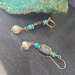 14kt Gold and Pearl Earrings: Handmade Jewelry